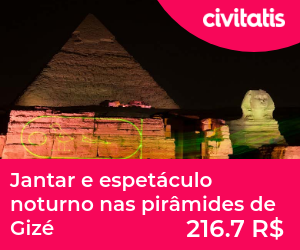 Jantar e espetáculo noturno nas pirâmides de Gizé