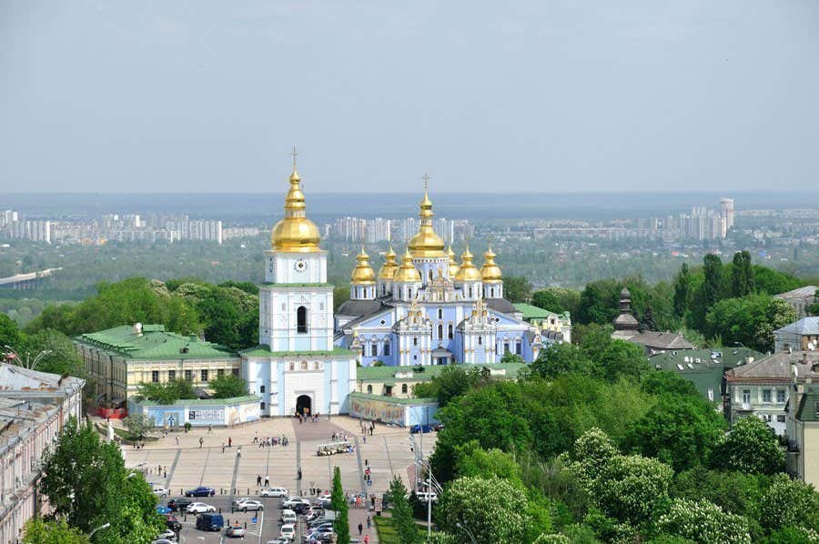 Catedral de Mikhailovsky desde Santa Sofía Catedral de Mikhailovsky desde Santa Sofía