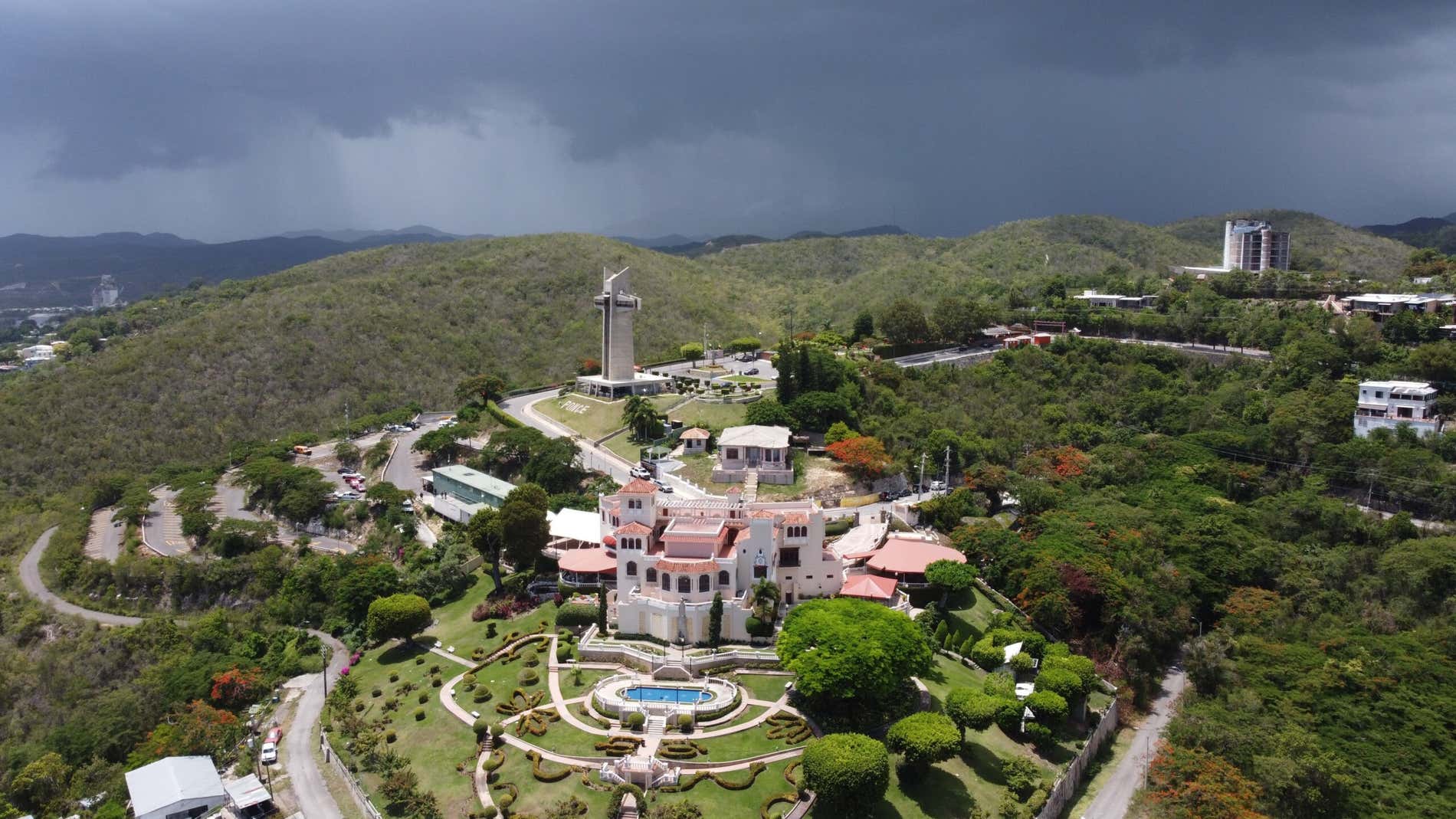 Vista aérea del Museo Castillo Serrallés en Ponce.
