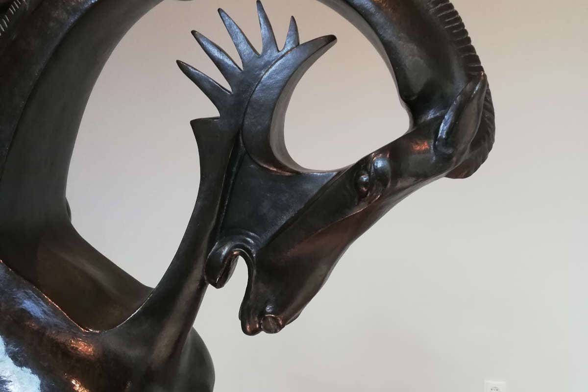 Escultura de bronce en el museo Pablo Gargallo de Zaragoza