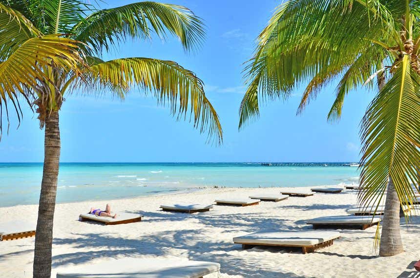 Praia idílica na mexicana Isla Mujeres