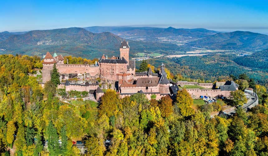 Panorâmica de Haut-Koenigsbourg, um dos 10 castelos mais bonitos da França