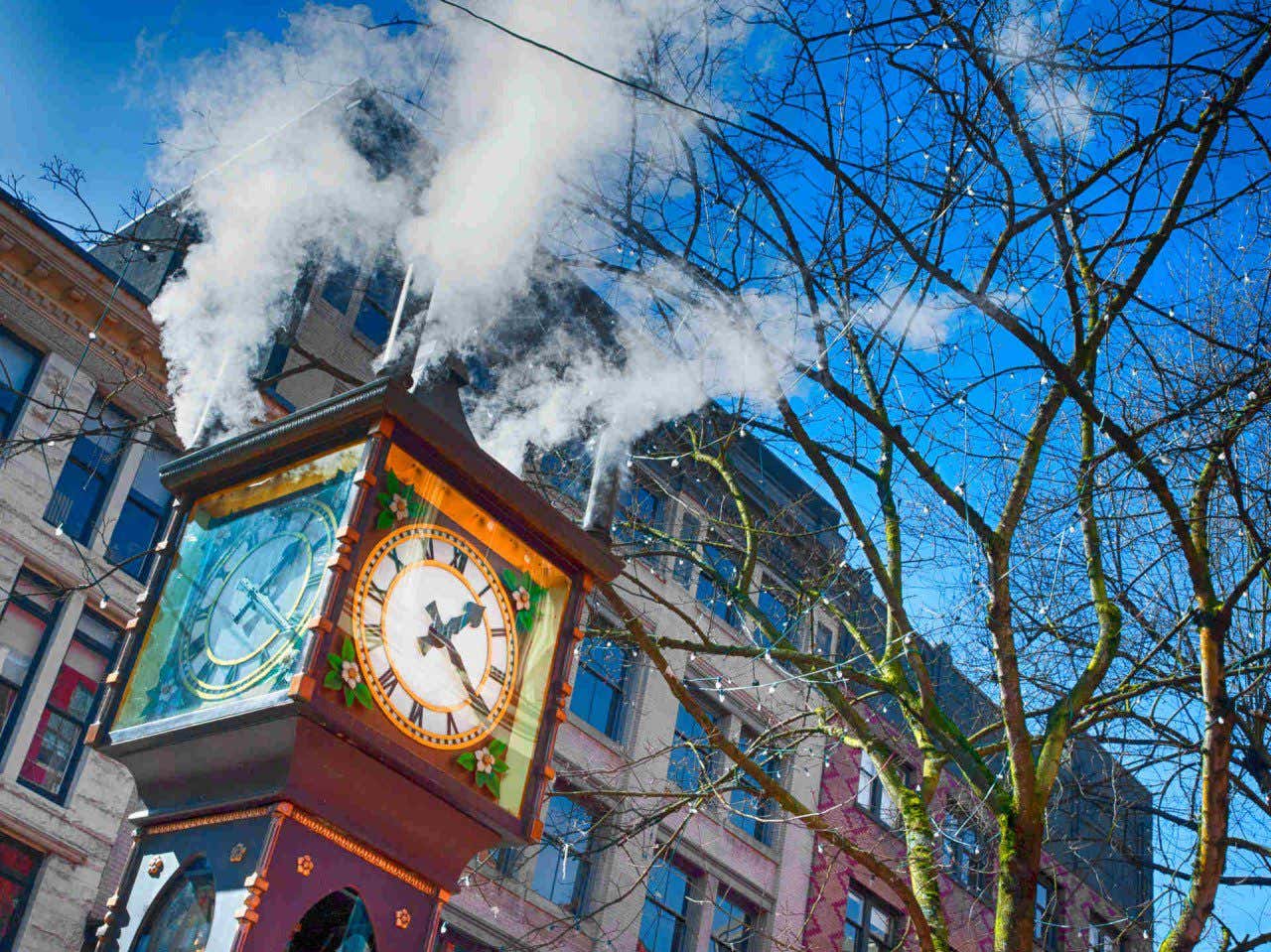 O famoso relógio a vapor do bairro de Gastown