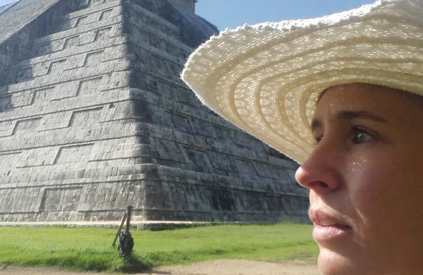 Isabel López en Chichén Itzá, en la península de Yucatán.