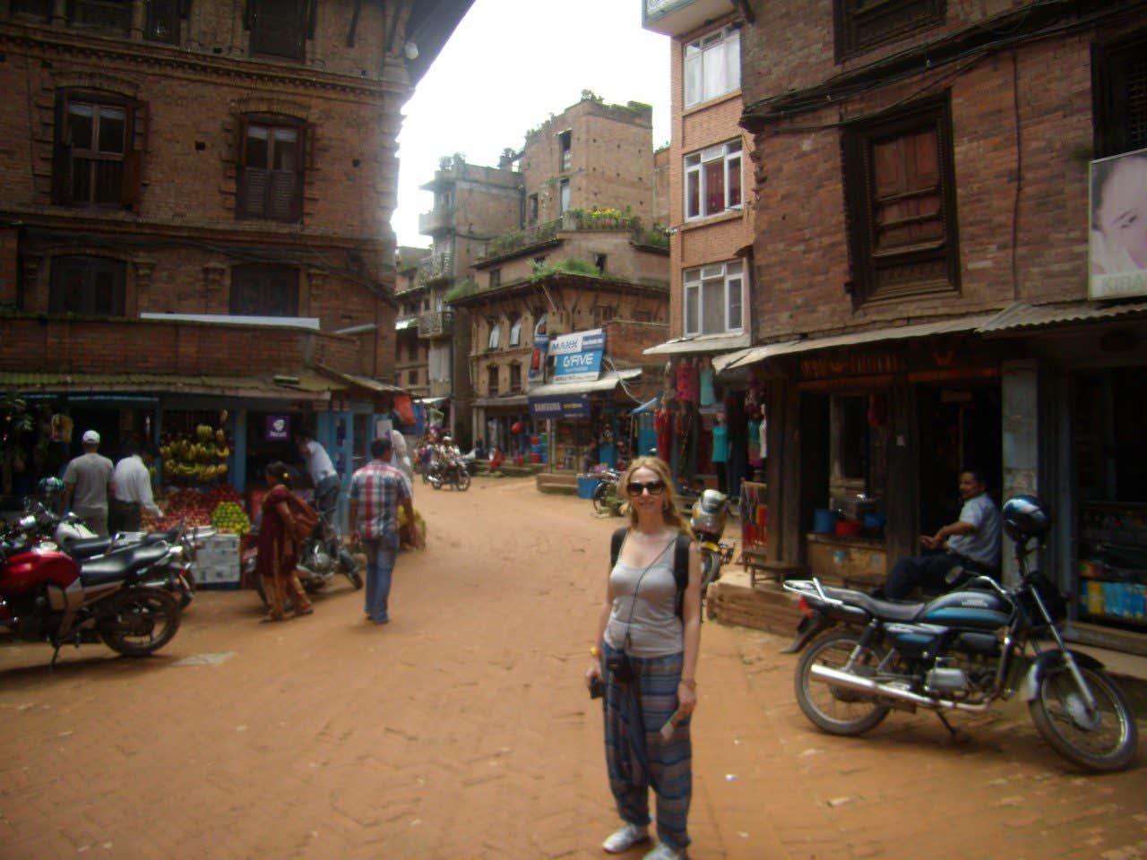 Raquel Caballero en Bhaktapur, en Nepal
