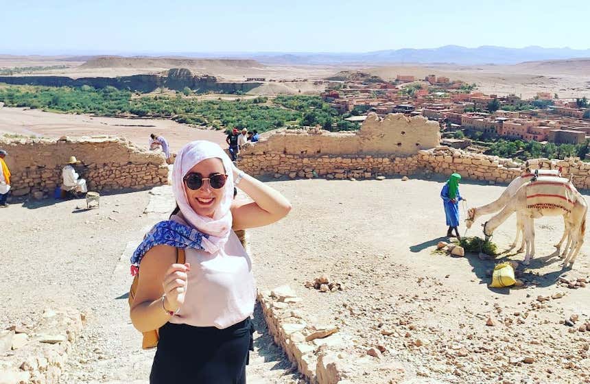 Marta San Román conociendo Ait Ben Haddou, en Marruecos.