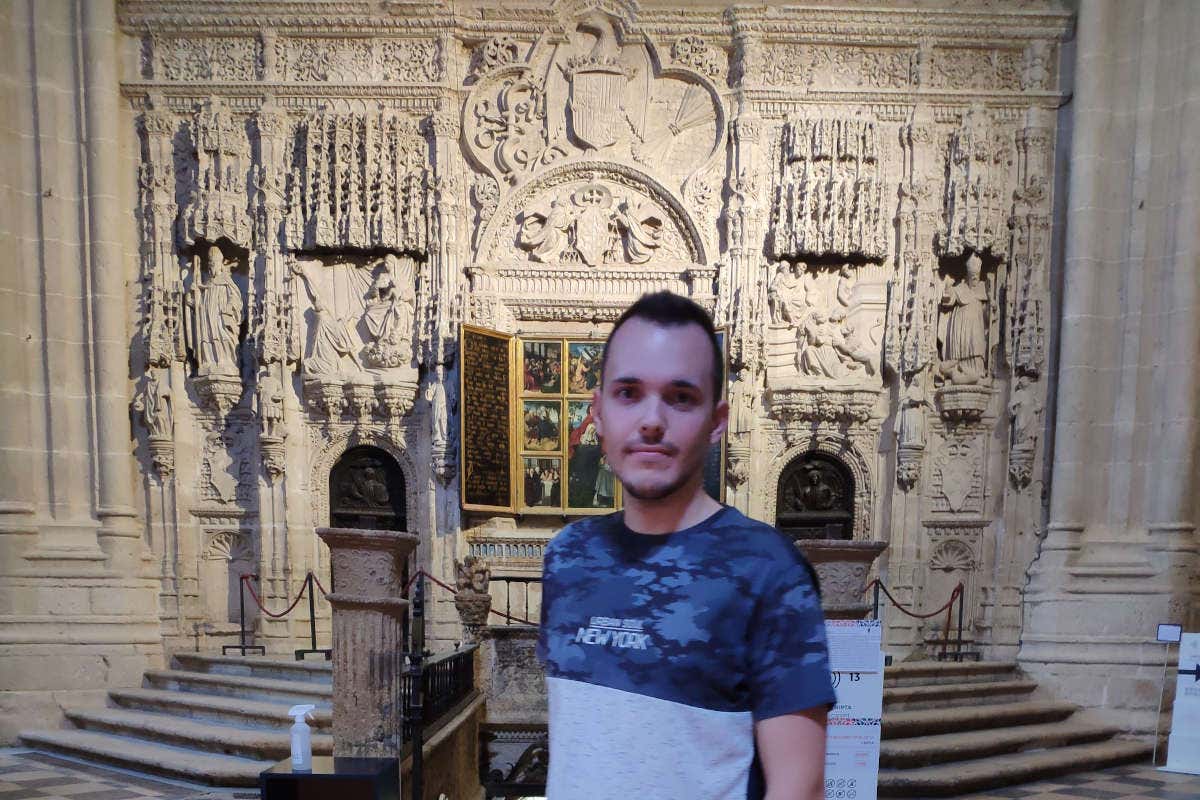 Jesús Rodríguez en el interior de la Catedral de Palencia