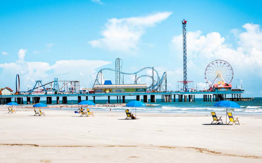 Parque de diversões na ilha de Galveston