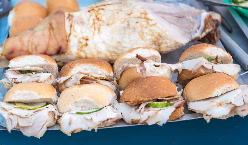 Sanduíche cubano de carne de porco 