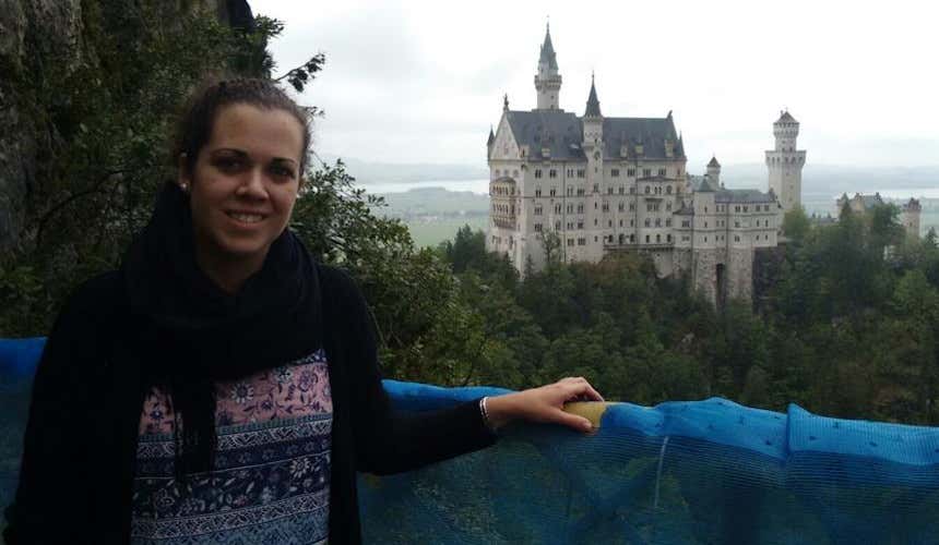 Paloma Siguero visitando el castillo de Neuschwanstein