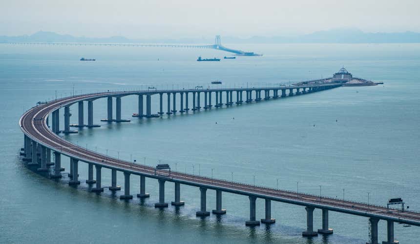 Vista aérea del Puente de Danyang, el más largo del mundo