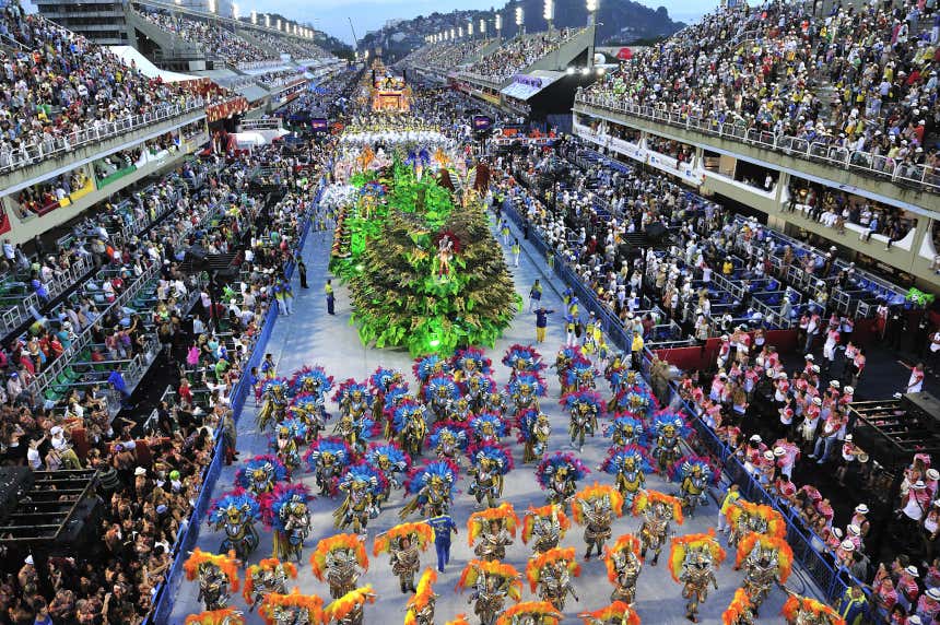 Desfile de Carnaval en el Sambódromo de Río de Janeiro.