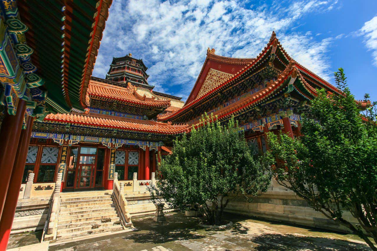 Palácio de Verão de Pequim em um dia de sol 