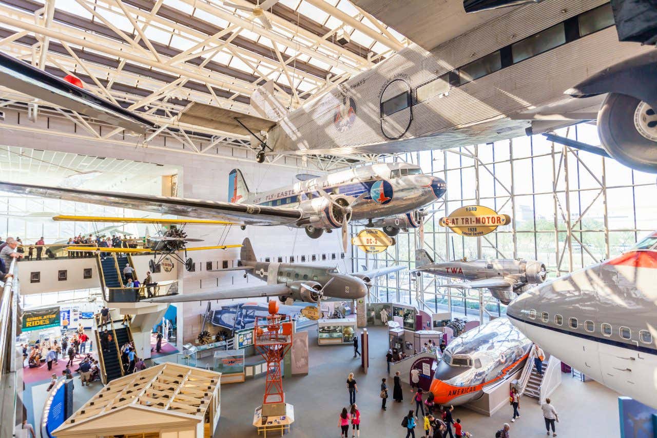 Inside the National Air and Space Museum filled with old plane models