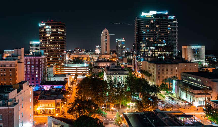 Skyscrapers in Thornton Park, an Orlando district famous for its bars