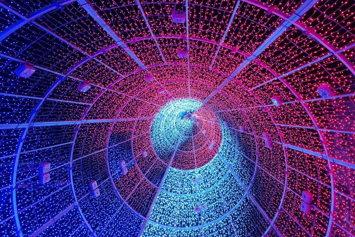 Interior del árbol de Navidad de Vigo