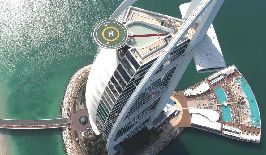 Azotea del Burj Al Arab de Dubái, el hotel más lujoso del mundo