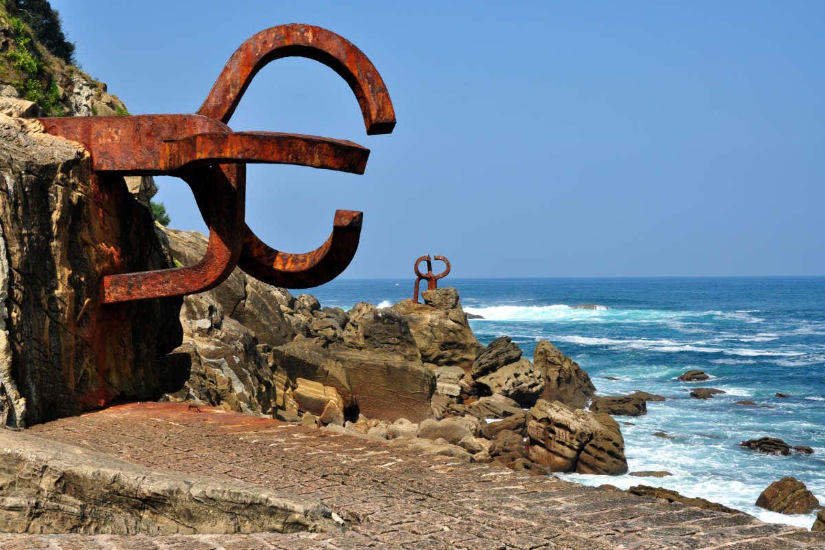 Sculptures by Chillida, the Comb of the Wind overlooking the sea