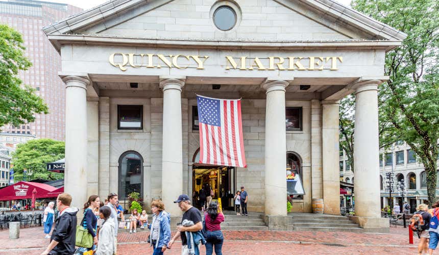 Entrance to Quincy Market in Boston