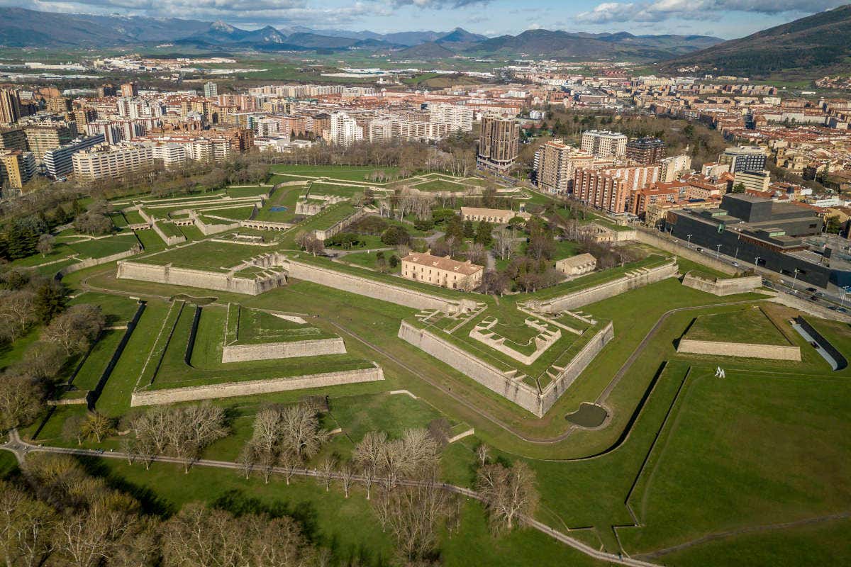 Vistas aéreas de la Ciudadela fortificada de Pamplona