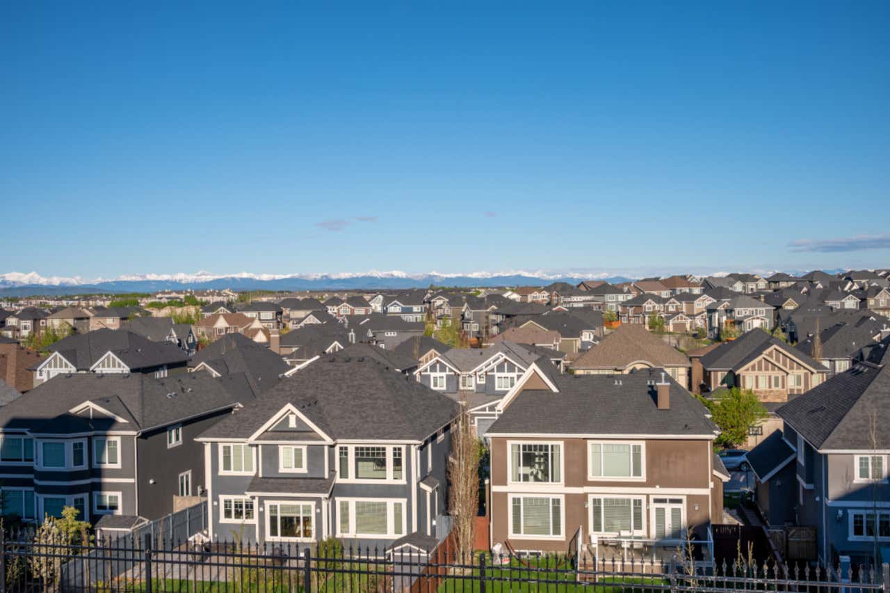 Vista panorámica de una zona residencial en Calgary