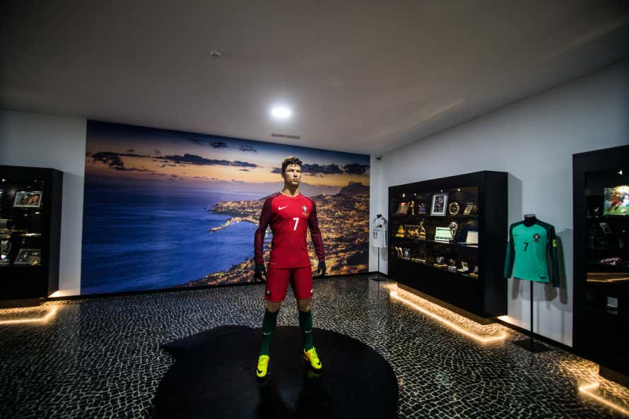 A statue of Cristiano Ronaldo in a room of the CR7 Museum in Funchal.