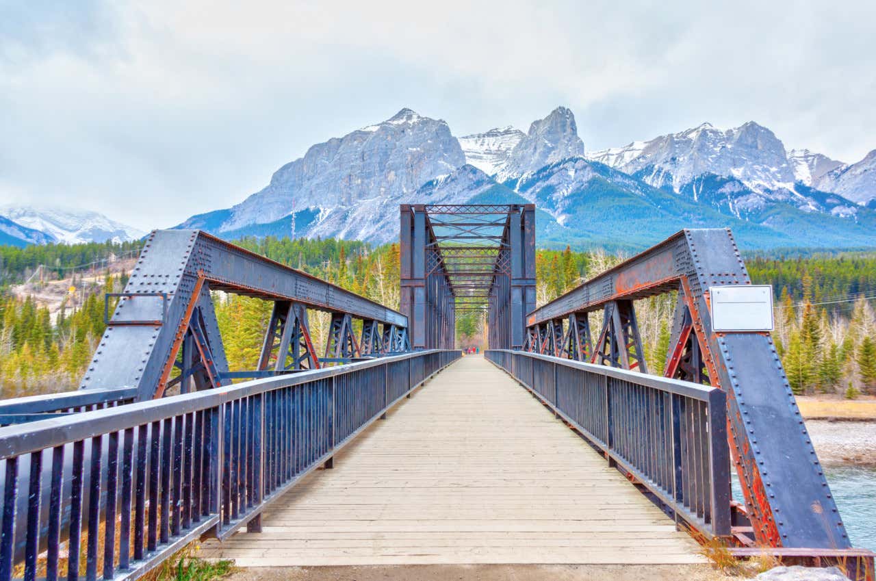 View of the Engine Bridge with the mountains in the background, as seen in 'The Last of Us'