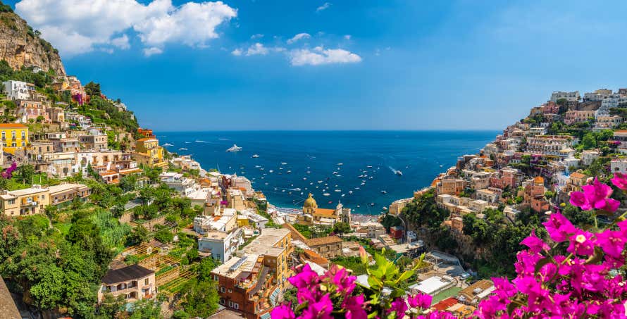 Vista del mar Tirreno desde Positano