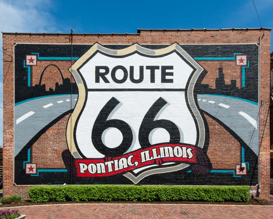 Mural de la Ruta 66 en Pontiac, Illinois