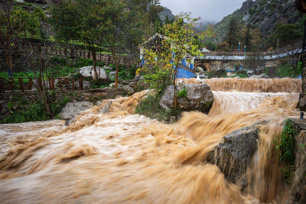 Detalle de la fuente Ras el-Maa en la que corre mucho caudal de agua