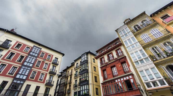 A shot of the Siete Calles in Bilbao on an overcast day