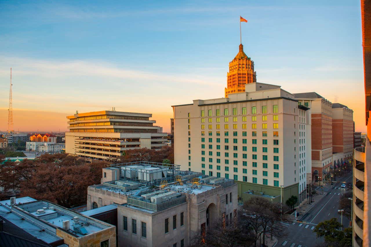 Skyline de San Antonio, Texas, al atardecer