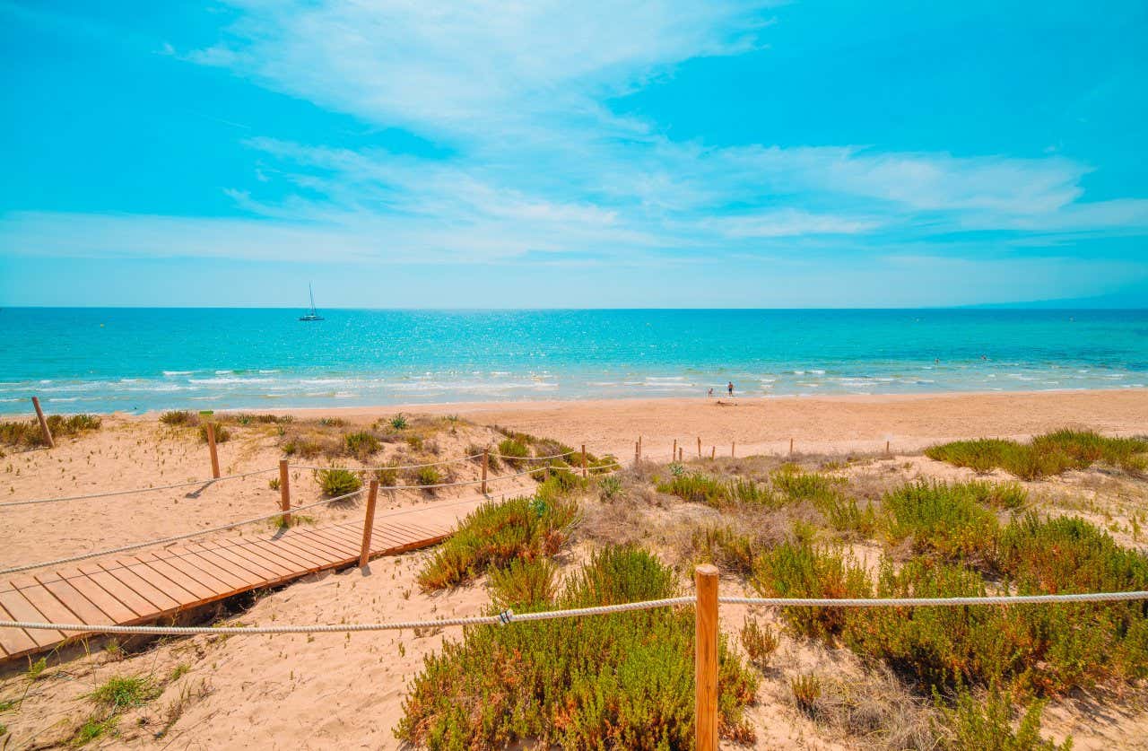 Paisaje desértico de la Playa Larga de Salou