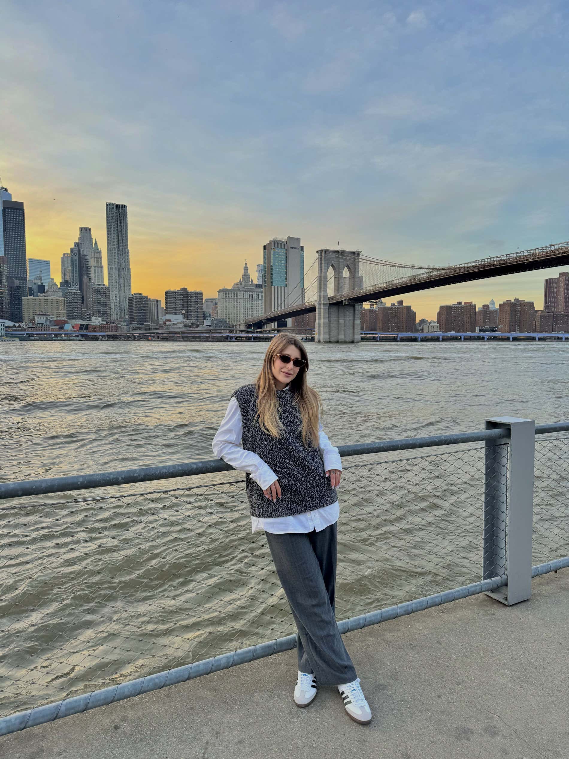 Sofia Visinoni en el atardecer de Nueva York
