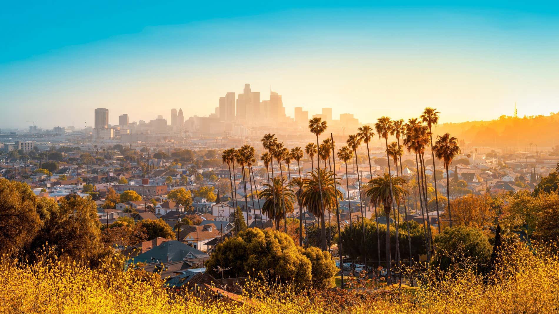 Vistas de Los Ángeles al atardecer.
