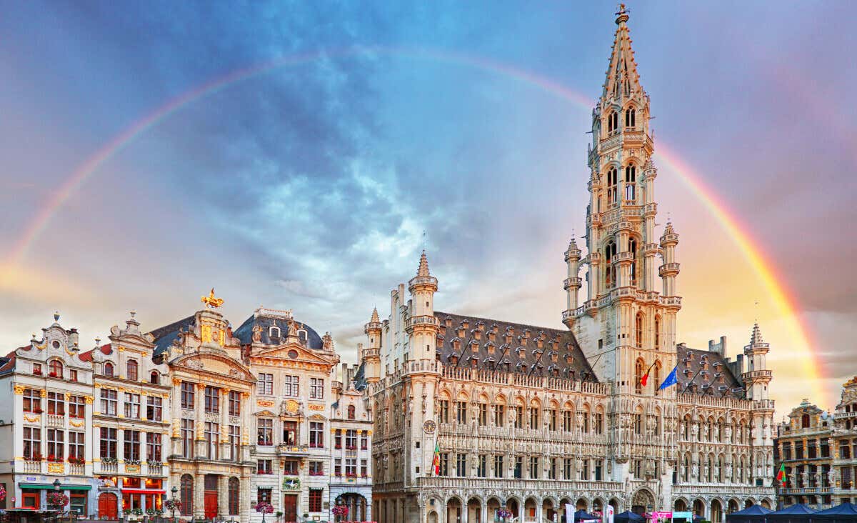 Views of the Grand Place in Brussels.