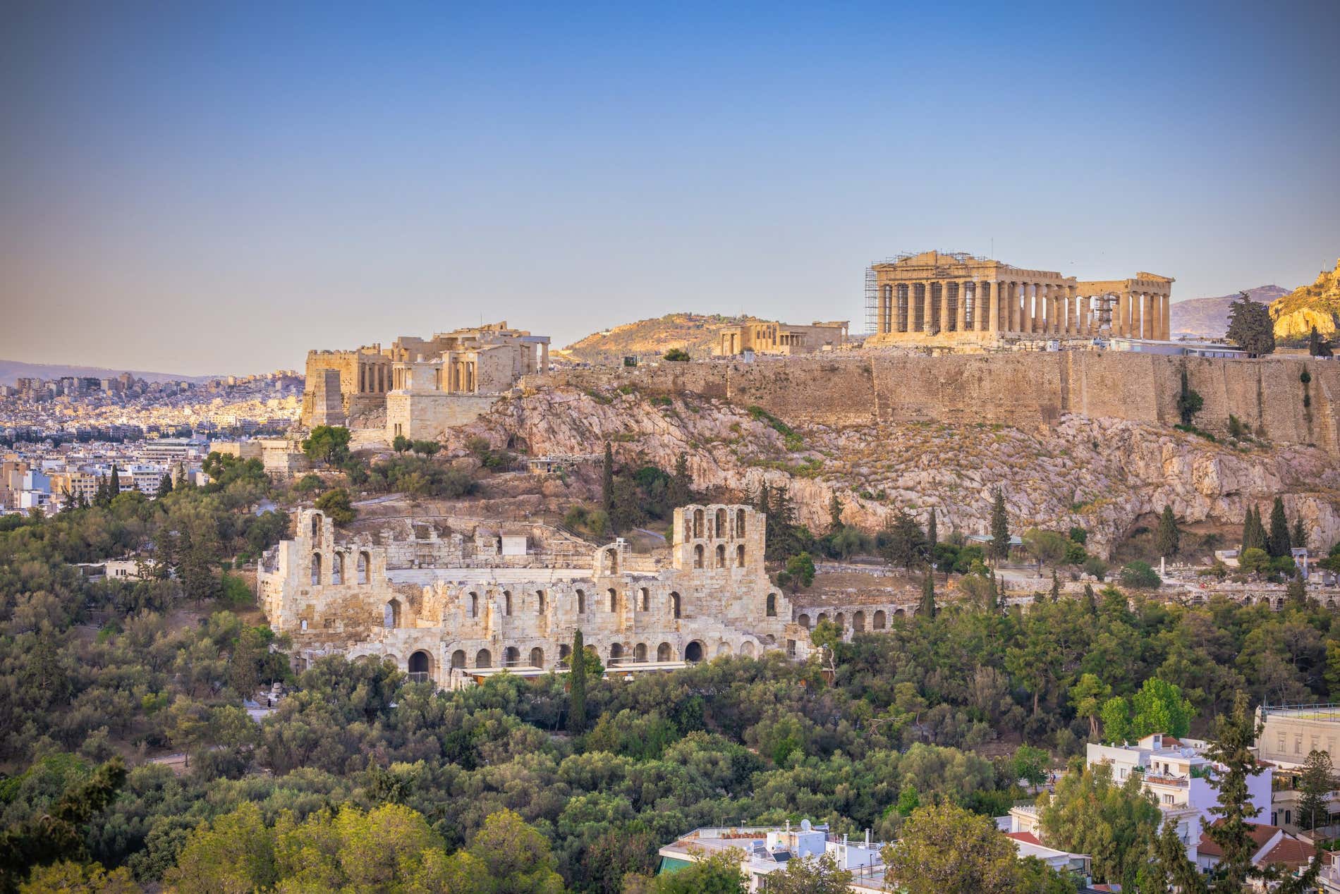 Panoramic view of the Acropoli sof Athens.