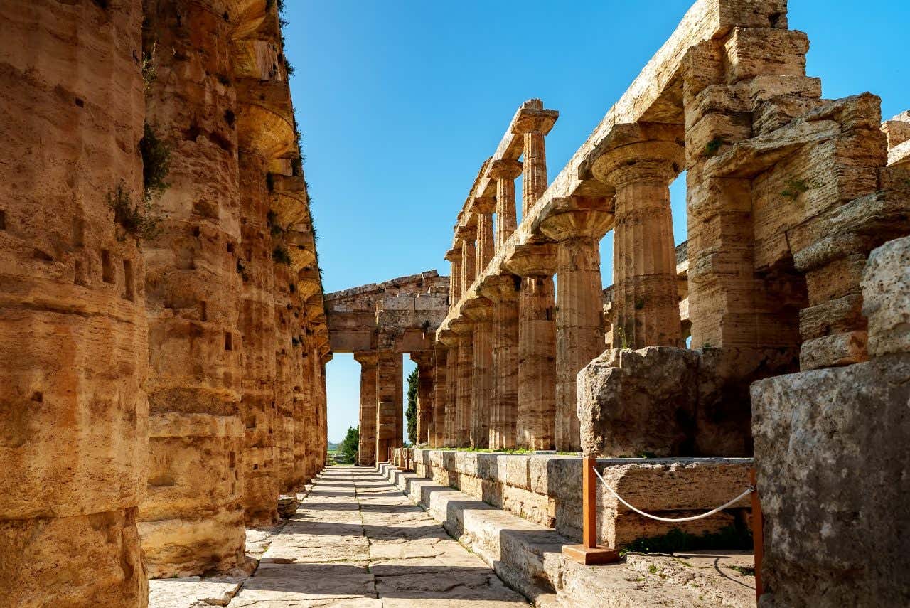 The Temple of Hera II, in the Paestum Archaeological Park.