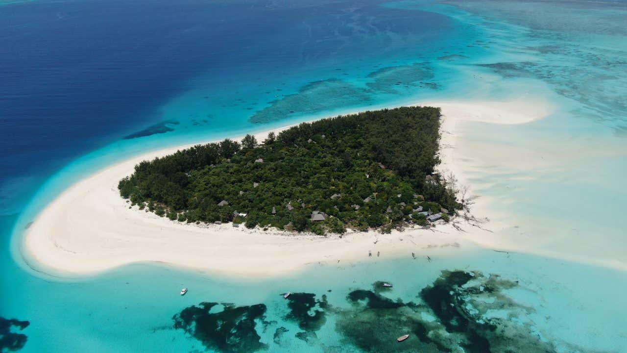 Vue sur Mnemba Island, une excursion à faire à Zanzibar