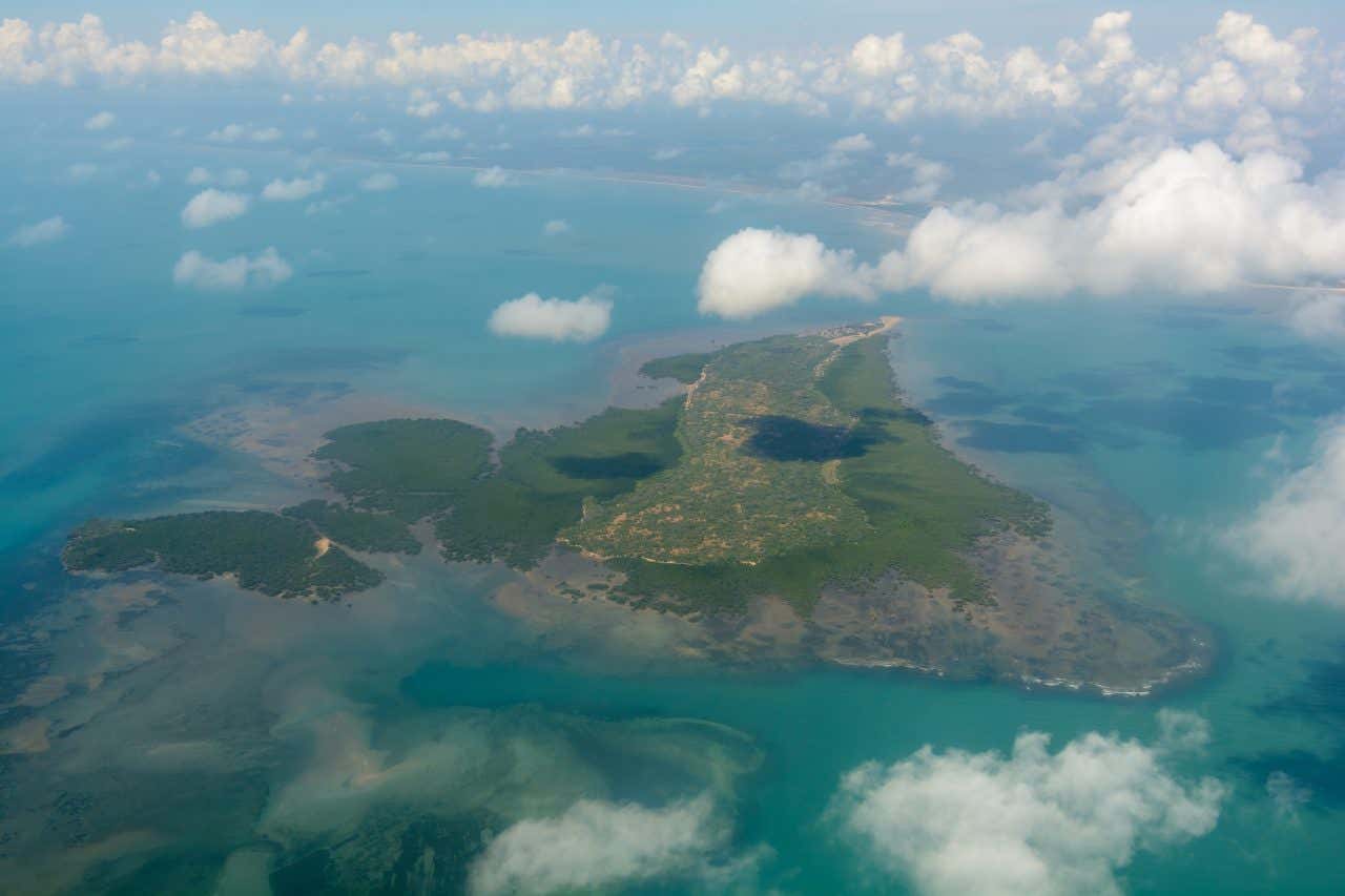 Vue aérienne sur Kwale Island