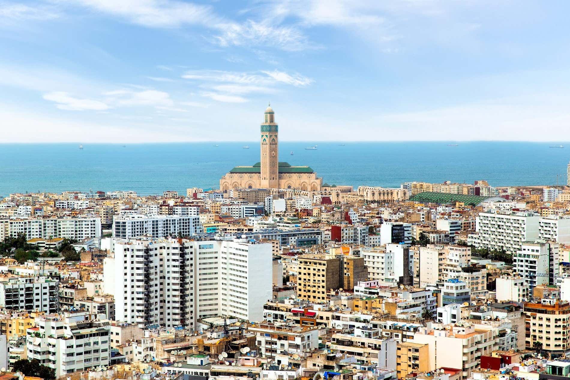 Vista aérea de la ciudad de Casablanca, una visita imprescindible en Marruecos