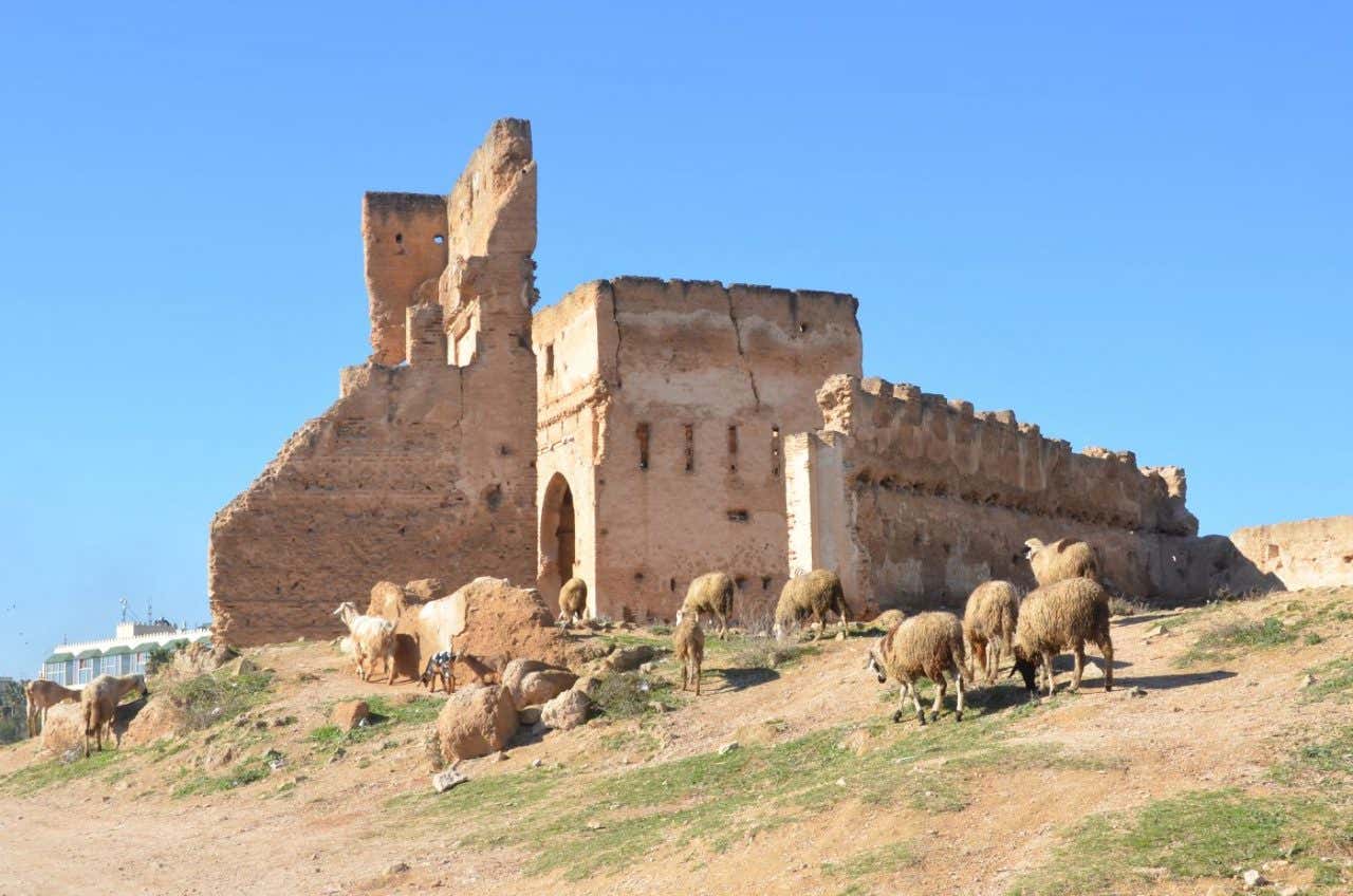 El fortín de Borj Nord con sus robustos muros en lo alto de una colina