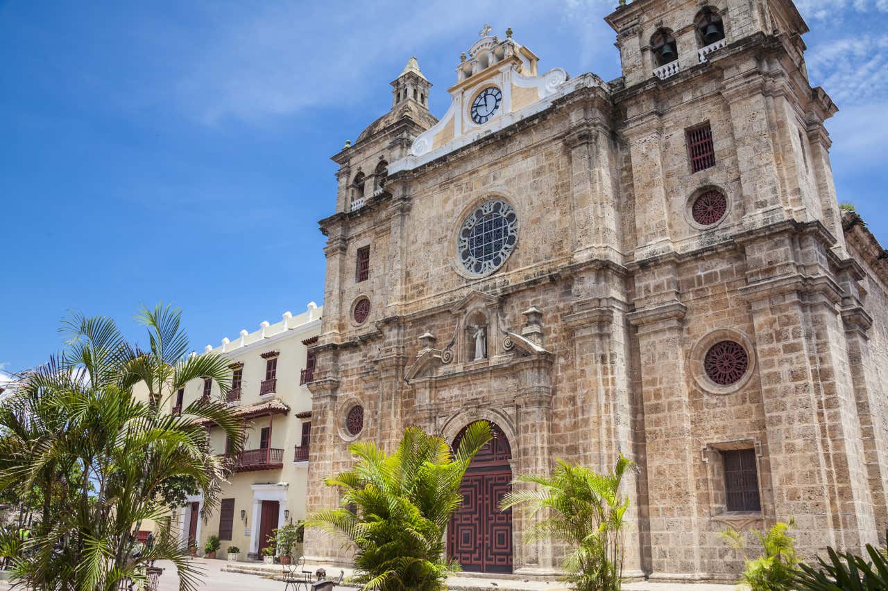 Fachada del santuario de San Pedro Claver, en Cartagena de Indias
