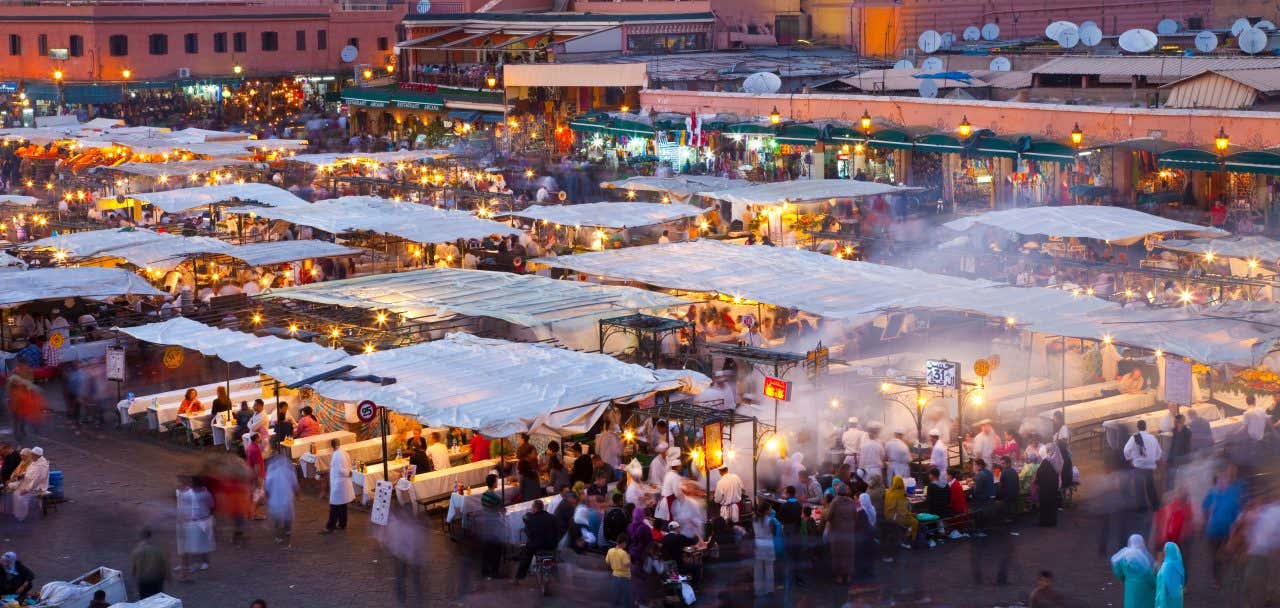 An aerial shot of Jemaa el
