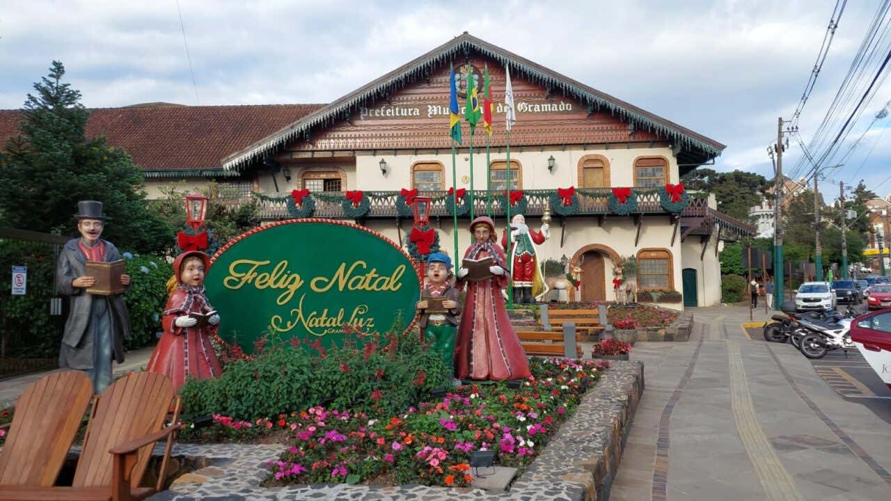 Decoração na Prefeitura de Gramado no Natal Luz 