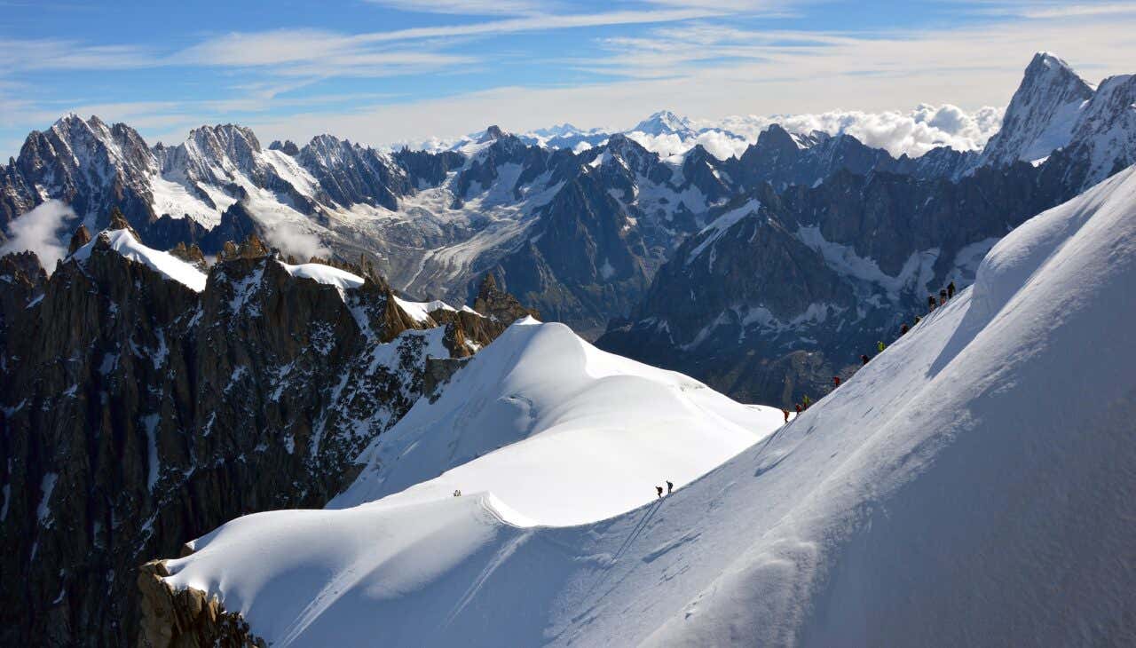 Randonneurs sur la Vallée Blanche