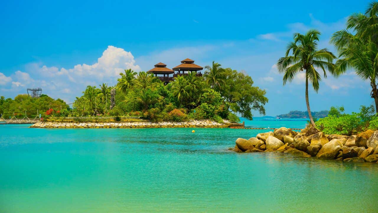 Vista general de la Isla Sentosa en Singapur