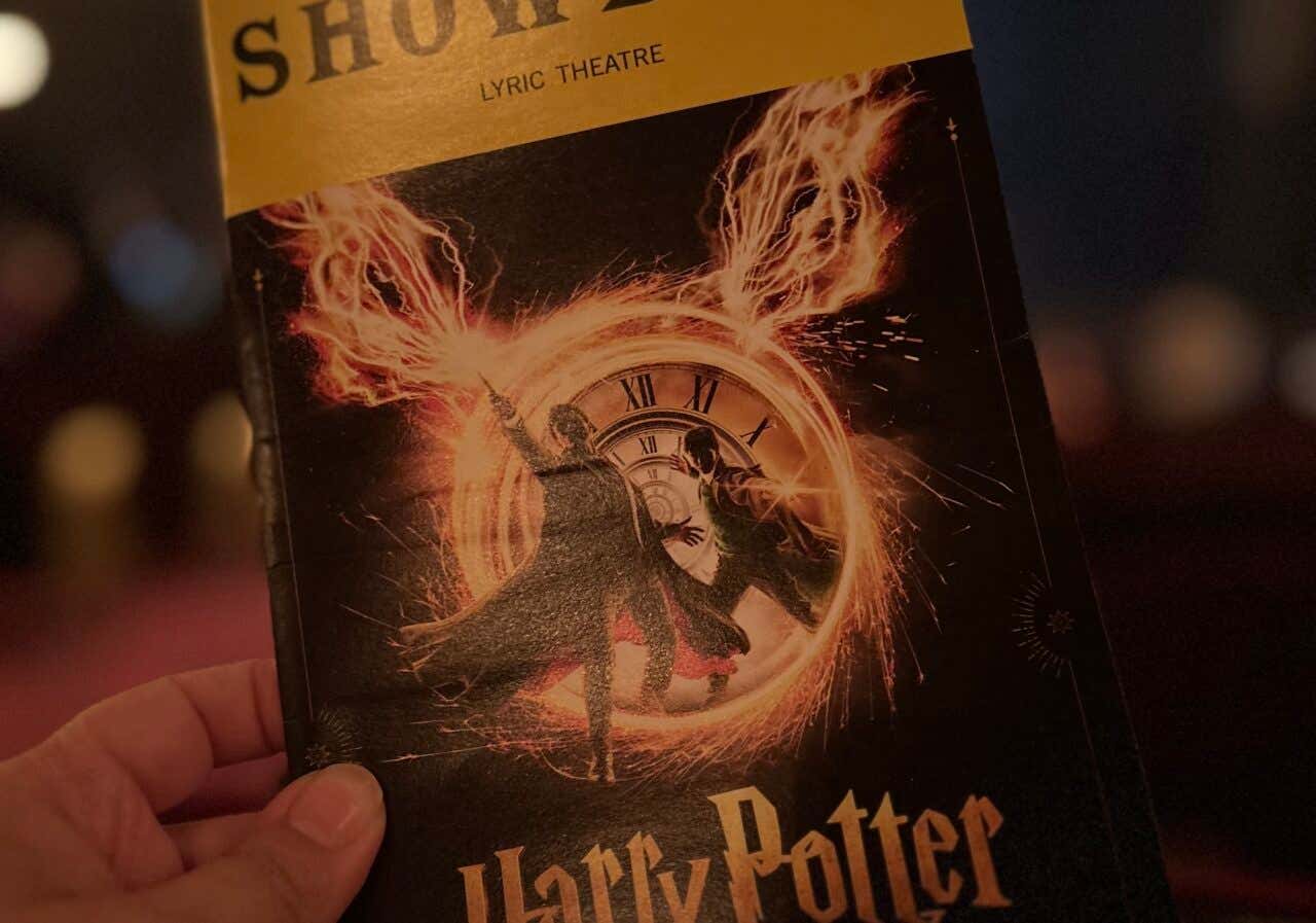 Detalhe do playbill de Harry Potter e a Criança Amaldiçoada