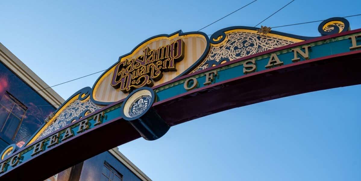 A sign of the Gaslamp Quarter in San Diego.