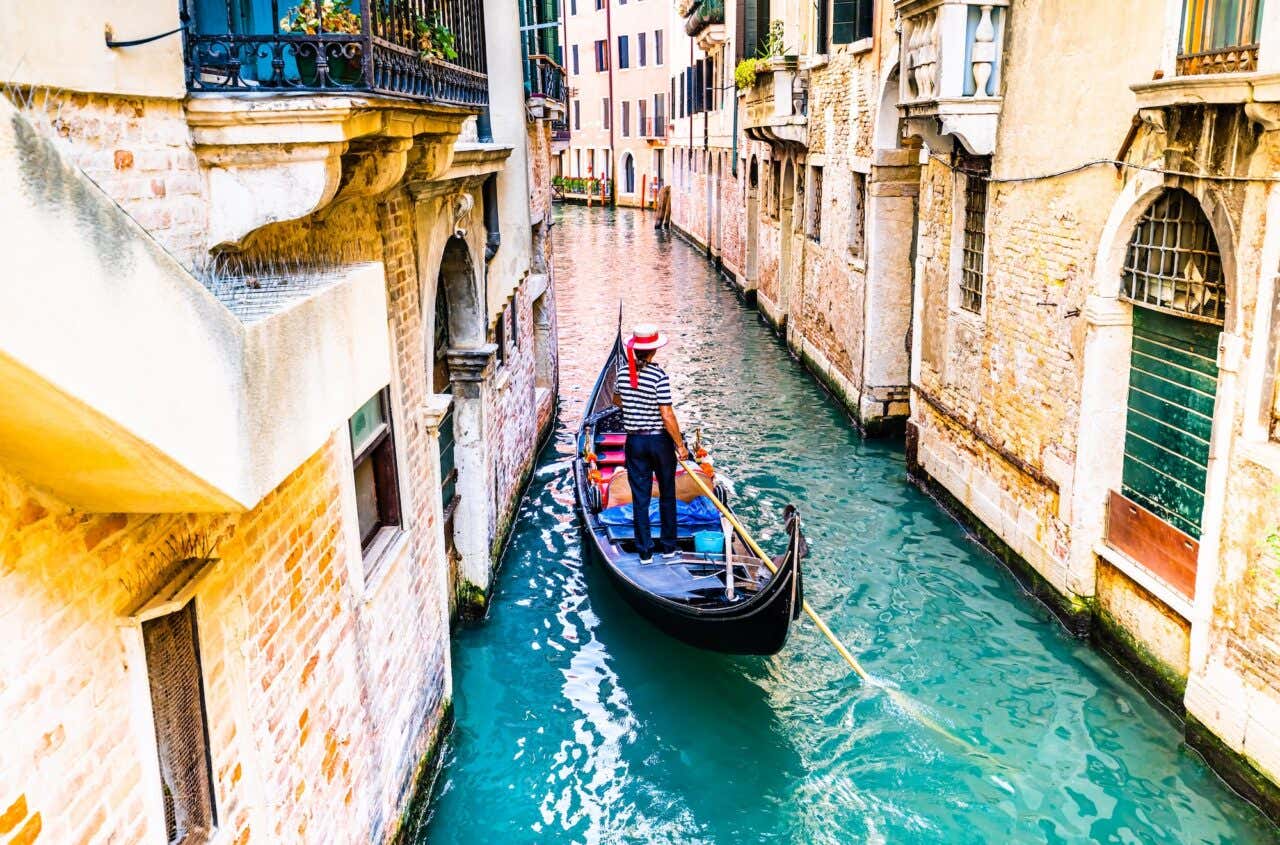 Gondola Ride on the Canal in Venice, Italy.